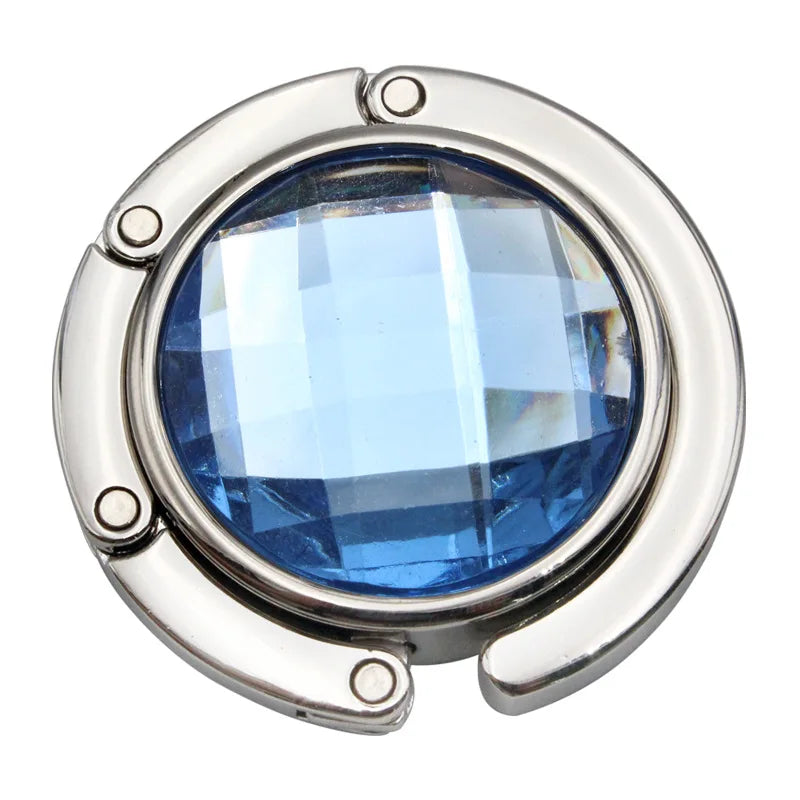 Portable round Acrylic Hook Student Table Hook Lattice Crystal Bag Hanger Folding Metal Multifunctional Gift Bag Hook 18 Colors