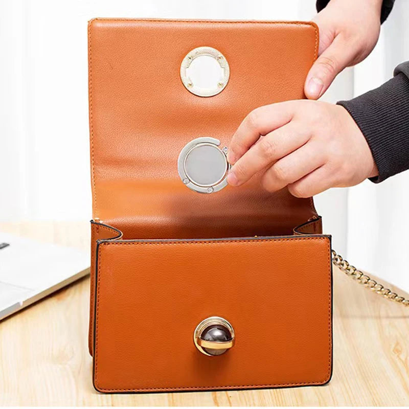 Portable round Acrylic Hook Student Table Hook Lattice Crystal Bag Hanger Folding Metal Multifunctional Gift Bag Hook 18 Colors